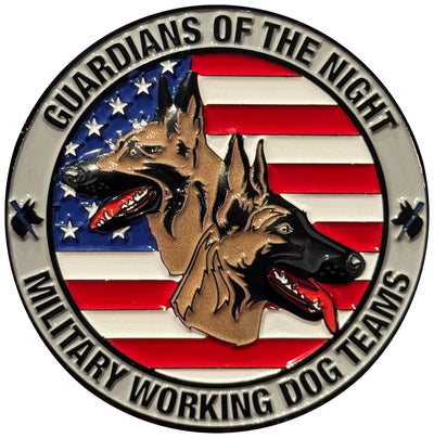Guardians of the Night K9 MWD LE Challenge Coin - USAF USMC USN USA USSF DOD